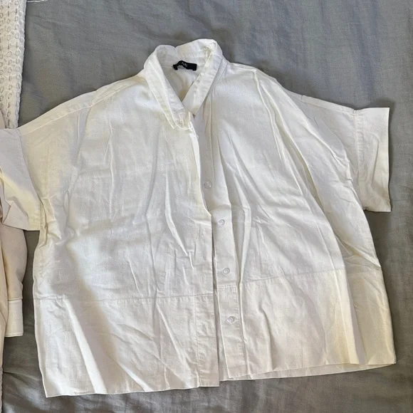RUTI linen White Button-Up Shirt - Picture 3 of 4